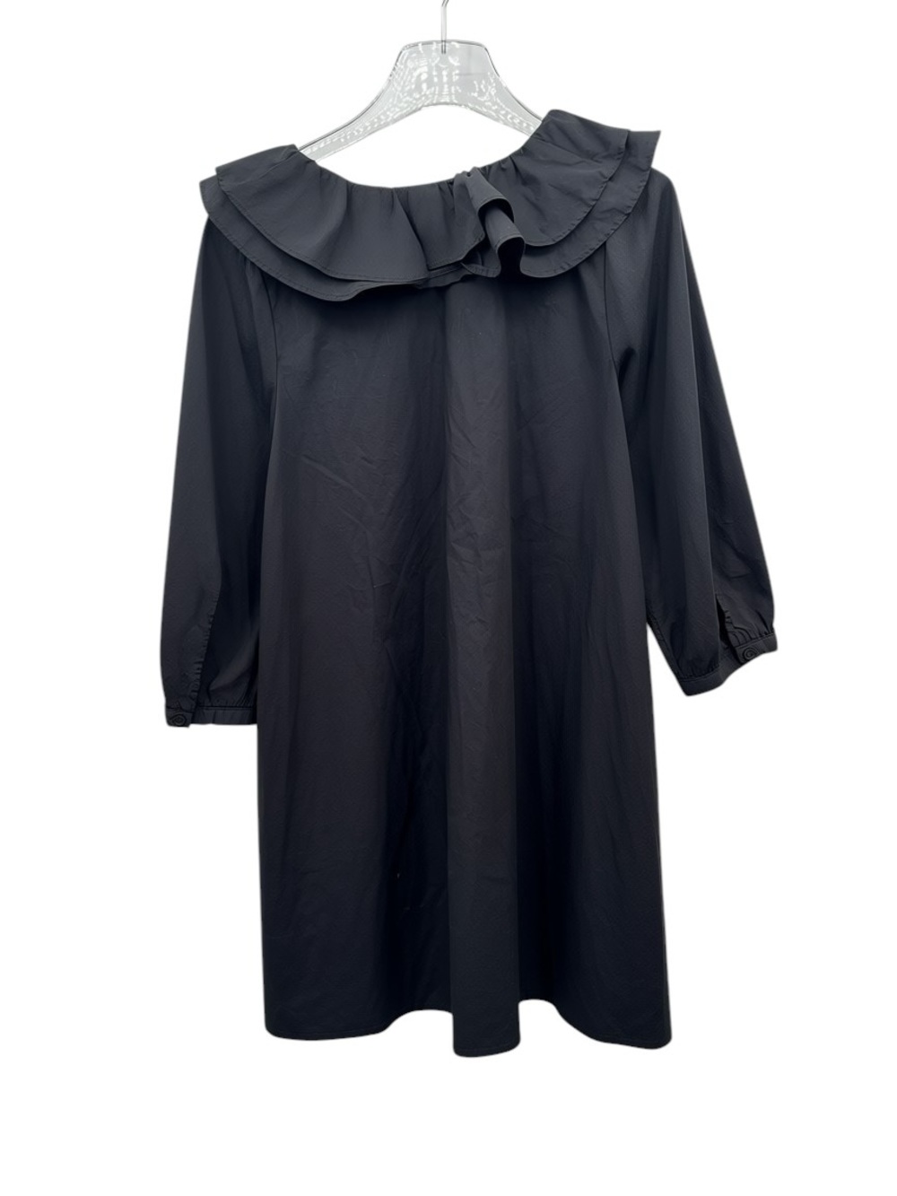 Who What Wear Black Ruffle Neck Mini Dress Women’s Size M - Picture 3 of 5